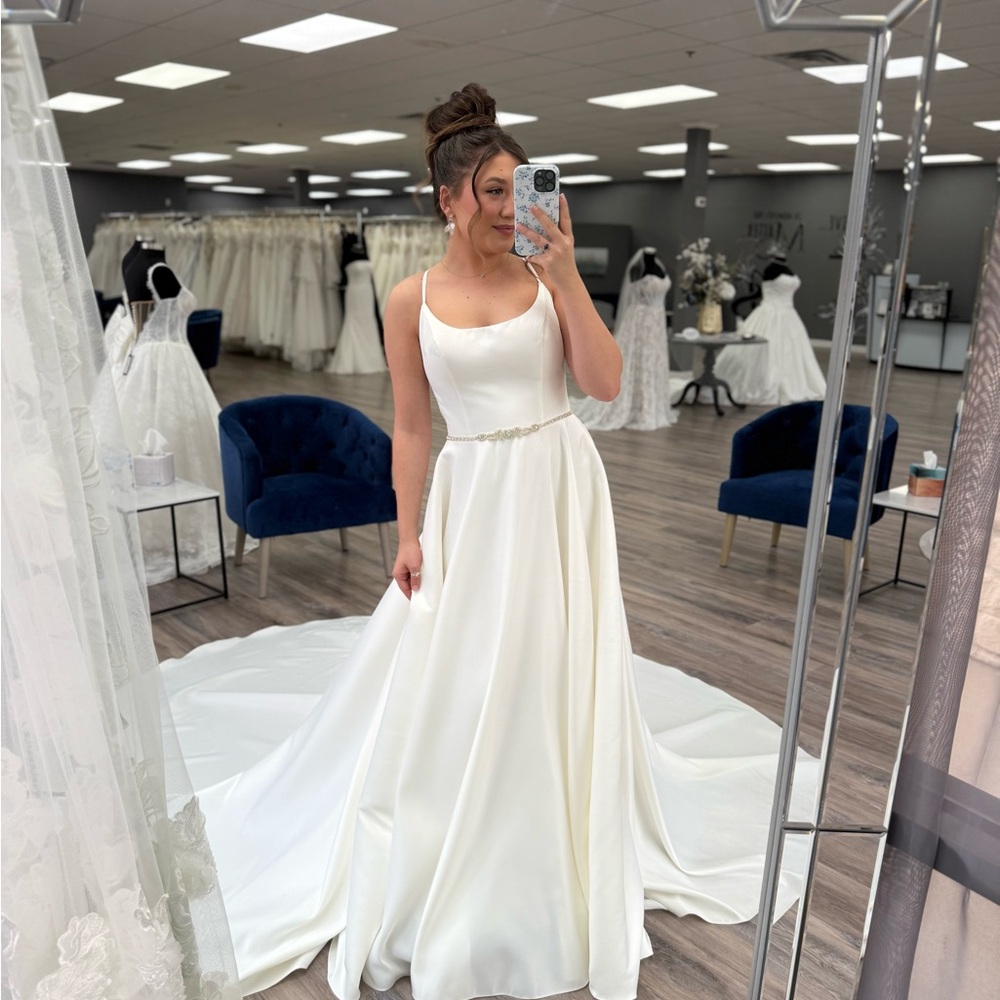 Jimme Huang Bridal "Brisa" Classic Satin A-Line Wedding Dress